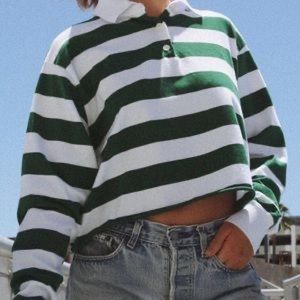 Brandy Melville Green Rugby Top